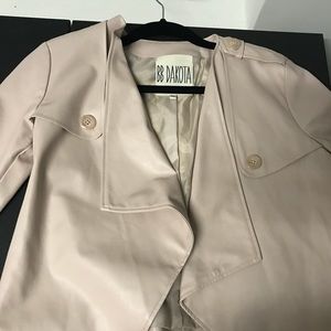 Cream Faux Leather Jacket